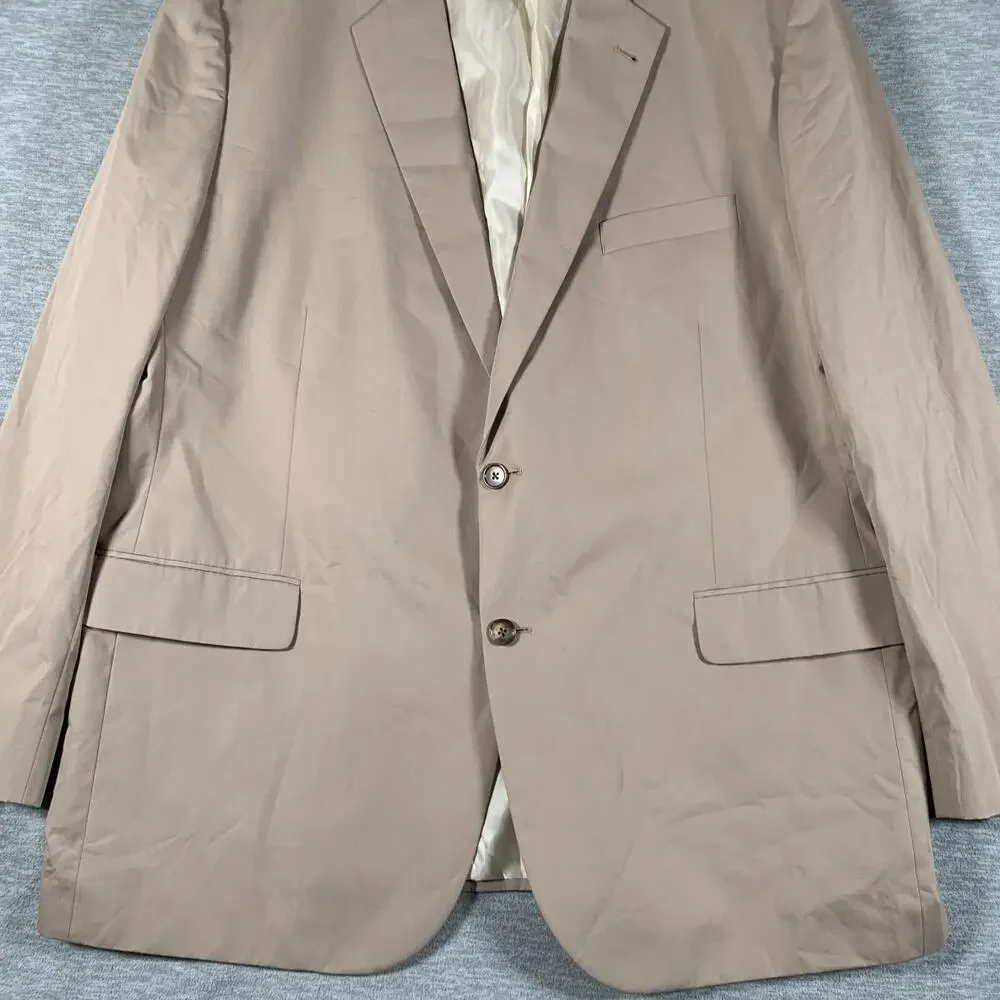 Brooks Brothers Suit Jacket Mens 50 Long Beige Cotton Madison 2 Button Blazer